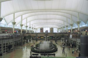 Denver International Airport terminal.