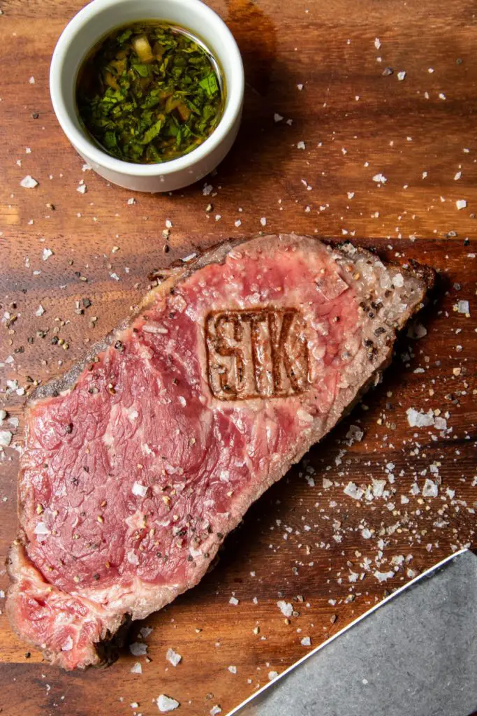 An STK branded steak