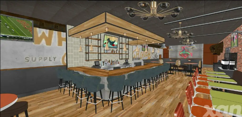 An interior rendering of the coming Golden-area Atomic Provisions.